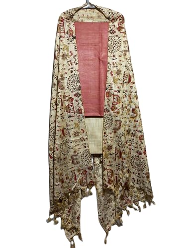 Image of STB-SILKTEXTILES BHAGALPUR Women's Cotton Silk Unstitched Salwar Suit Dress Material With Printed Dupatta | Dress Material For Women's & Girls