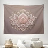 ZISTRCBAO Tapisserie Murale Avec Lotus En Fleurs – Décoration D'intérieur Esthétique – Luxe Moderne Tapisserie Murale 3D Effet Murales Tissu Estampes Pour Chambre Salon 150x100cm