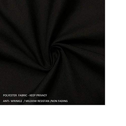 Spring Home Ruffled Black Fabric Shower Curtain #TOP1