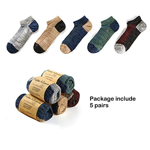Mens Low Cut Ankle High Soft Handlink Toe Non-slip Mesh Top Socks 5Pack Size 9-12