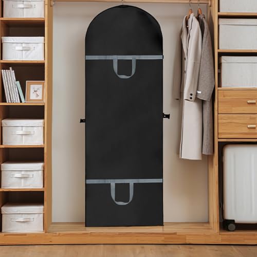 kleidersack lang 180×60cm 2 Stück, faltbare Kleidersäcke mit Reißverschlüssen, haltbar und mottenfest staubdicht für Kleider Mäntel PEVA