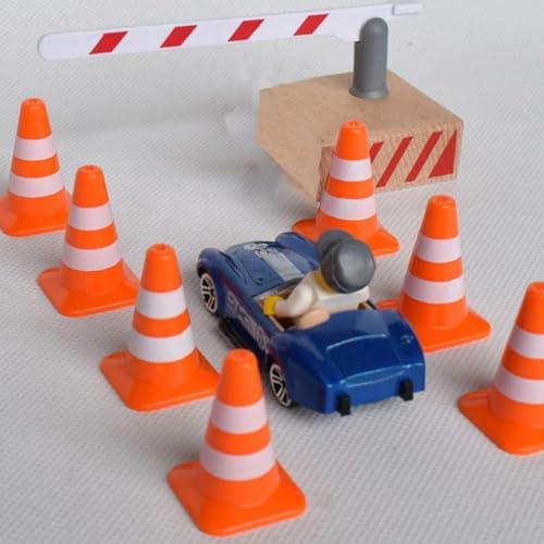Miniatur-Straßenkegel, Orange, Mini-Verkehrskegel, Kunststoffschild, Straßenkegel, Spielzeug, Straßensperre, Kegel, Schild, Modell, Foto-Requisite, pädagogisch für Kinder, kleine orangefarbene Kegel