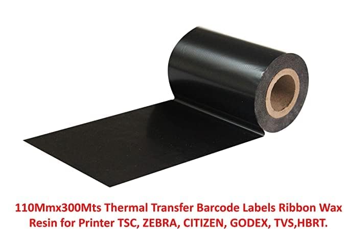 VSM Thermal Transfer Ribbon 110x300 | Barcode Printing Carbon Roll for Label Printers | Compatible for Barcode Labels, Stickers and Tags 3