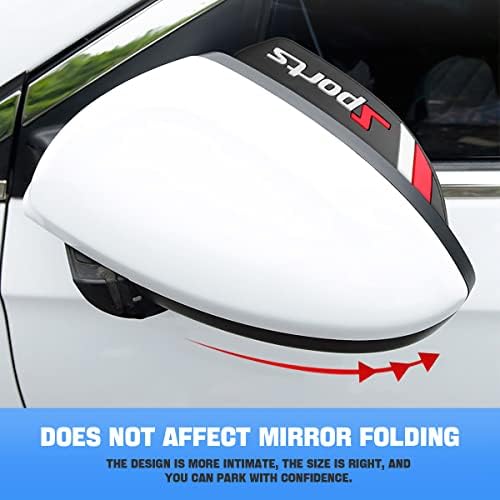 Blilo 2PCS Car Rear View Mirror Rain Eyebrows, PVC Auto Side Mirror Rainproof Guard,Sports Rearview Mirror Rain Visor Smoke Cover,Car Exterior Accessories Universal for Most Cars (Sport/Red),(52)