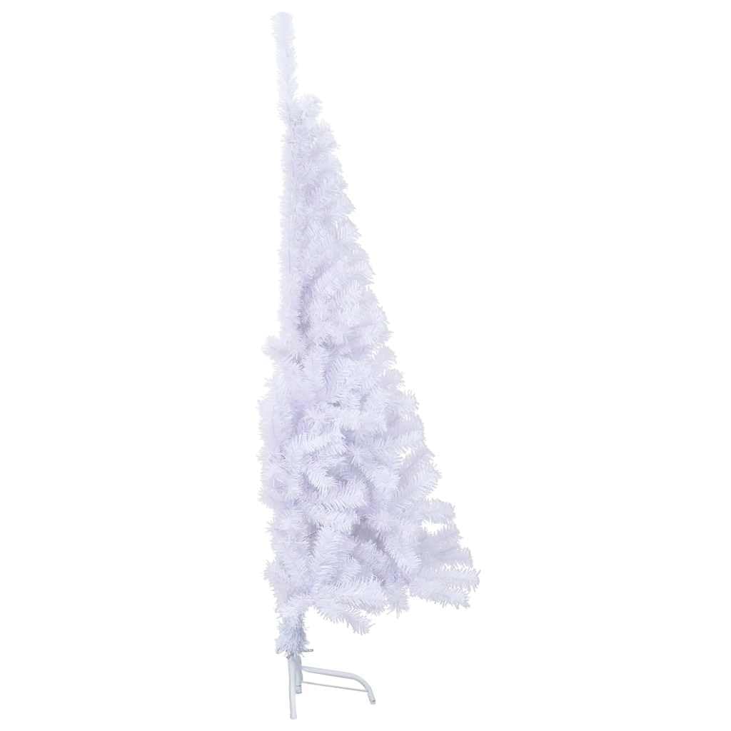 Albero di Natale artificiale bianco, 150 cm, in PVC, con supporto in acciaio, 95 cm di larghezza, 340 punte, realistico, per soggiorno, interni ed esterni protetti