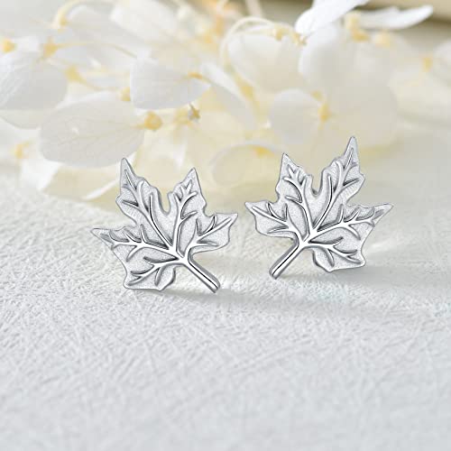 Yafeini Maple Leafs Stud Earrings 925 Sterling Silver Jewelry Gift For Women Girls #TOP2