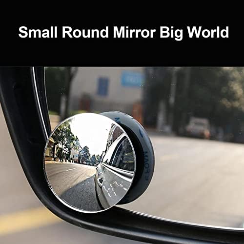 sanzhi Blind Spot Car Mirror - Glass Round Convex Rear View Mirror - Frameless Design Adjustable Car Door Mirrors with Wide Angle for Car Truck, 2 Pack