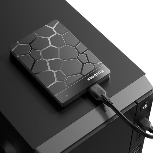 Kosbees 500 GB External Hard Drives,Portable Hard Drive for Windows,Ultra Slim External HDD Store Compatible with PC, MAC,Laptop,PS4, Xbox one, Xbox 360;Plug and Play Ready — view 3