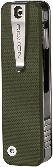 Roxon S503G Flex Companion Tool Modular design adjustable pocket tool, 8 essential tools (1/4 "bit driver, D2 blade, screwdriver, taper saw, scissors, etc.) (green) are pre-installed