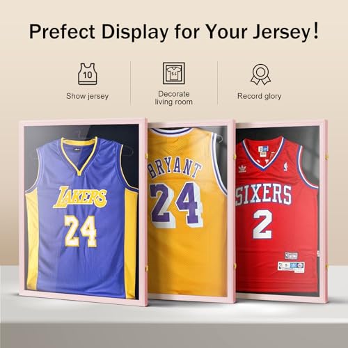 Large Jersey Frame Display Case, Sturdy and Durable Shadow Box Display Case, XL Sport Jersey Case w/ 99% UV Protection Acrylic for Sports Jerseys Football Baseball Basketball Hockey Reward (Pink) by Canisflax - Image 3