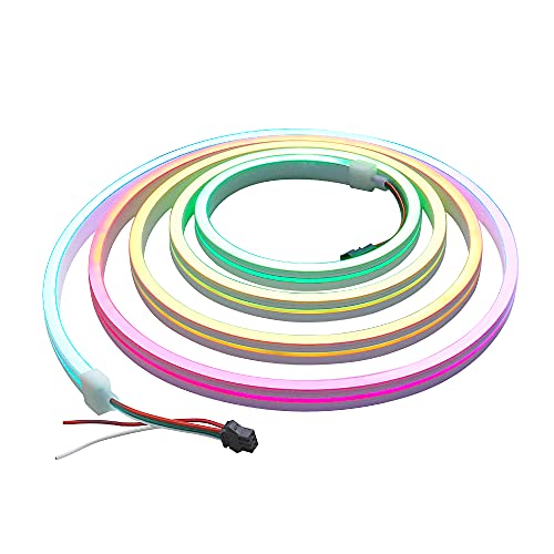 Image of ALITOVE Addressable LED Strip Neon Light WS2811 Dream Color Rainbow Programmable Digital LED Pixels Lights 6.6ft 216 LEDs for DIY LED Neon Letters Bar Signs Art Wall 12V DC, No Power and Controller