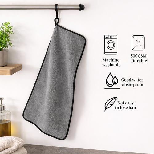 Image of Cutting EDGE 500 GSM Car Microfiber Cloth, 70x30 cm, Dark Grey (Set of 2)