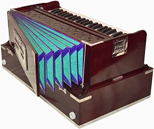 Original Superbrass American Pinewood 9-Stopper 3½ Octaves Portable Folding Indian Harmonium With Special Reeds + Fiberglass Case #TOP2