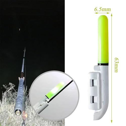 AOUZOVLI Lot de 6 détecteurs de touche pour la pêche, bâtons lumineux LED étanches et durables, accessoires de pêche, parfaits pour la pêche en mer, la pêche sur rocher et plus encore, avec 6 piles – vue 7