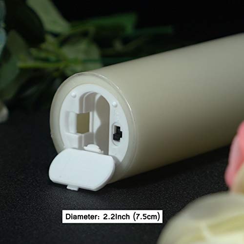 Da by Flameless Candles with Glass Effect H 13/14/16/18/20 cm Set of 5 Drip-Less Real Wax Pillars Include Realistic Dancing LED Flames and 10-Key Remote Control with 24-Hour Timer Function - Image 6