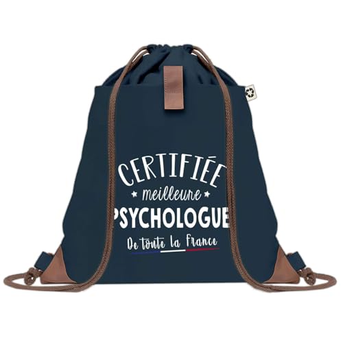 Sac à dos bleu en toile avec cordelettes pour le sport et la gym