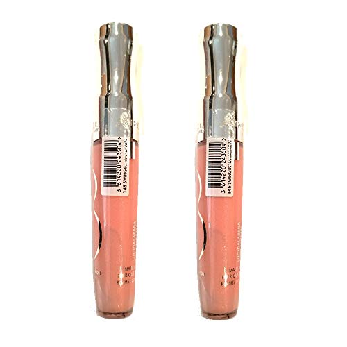 Pack of 2 Rimmel London Stay Glossy Lip Gloss, Swingin' Mandarin 145