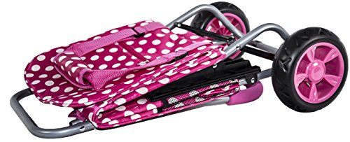 Image of dbest products Trolley Dolly Shopping Grocery Foldable Cart Storage Mom, Pink Polka Dot