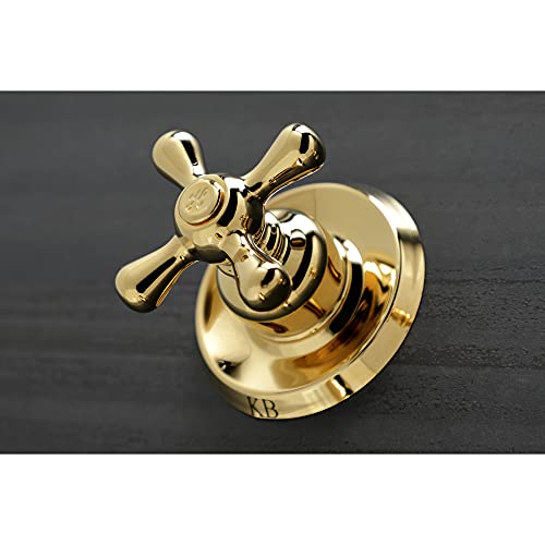 Kingston Brass KB242AX Magellan Twin Handle Tub and Shower Faucet with Decor Cross Handle, Polished Brass by Kingston Brass - Image 2