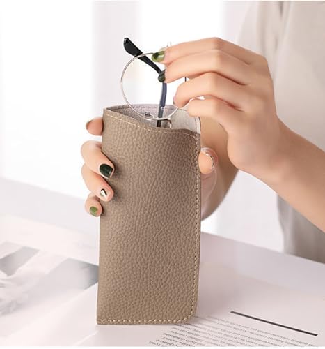 Image of K Luxury Women's Eyeglass Case Leather Soft Holder Pocket Cases Slim Travel Pouch for Sunglasses Eyeglasses Readers