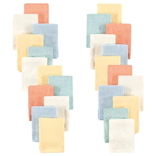 Image of Hudson Baby Unisex Baby 24Pc Rayon from Bamboo Woven Washcloths, Soft Neutral, One Size