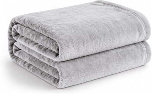 Image of Cotton Bolls Textiles Cozy Plush AC Blanket for Single Bed, Lightweight All Season Blanket, Ultra Soft Blanket for AC Room, Mild Winter, Can Be Used as Bedsheet in Winter, 90x90 Inches, Grey
