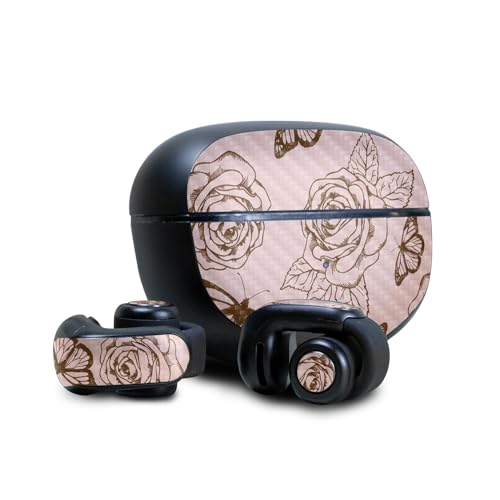 Image of Carbon Fiber Skin Compatible with Bose Ultra Open Earbuds - Butterfly Garden - Premium 3M Vinyl Protective Wrap Decal Cover - Easy to Apply | Crafted in The USA by MightySkins