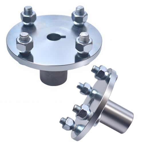 Image of 4 inch x 4 inch Go-Kart Live Axle Hub with 1 inch to 3 /4 inch Step-Down - 1 /4 inch Keyed Shaft, 8 Inch Rear Front Wheel, x4 Lug Set Kit(2PCS)