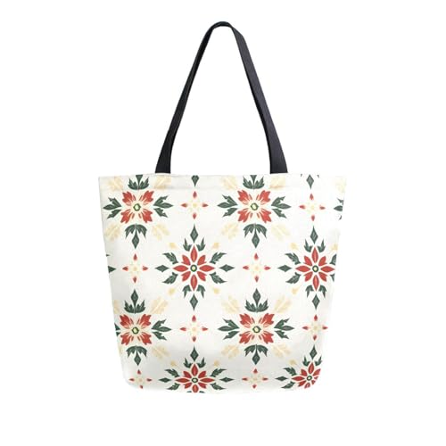 Extra Large Shoulder Tote Bag for Beach Travel Weekender Gym Festive Flowers Pattern Reusable Grocery Canvas Shopping Bag2