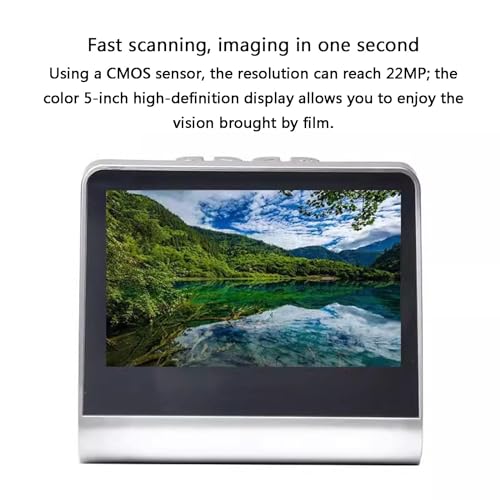 Scanner digitale per pellicola, 22 MP Slide Scanner con schermo LCD da 5 pollici, memoria integrata da 16 GB, converte 135/110/126 negativi e diapositive monocromatiche in foto JPEG