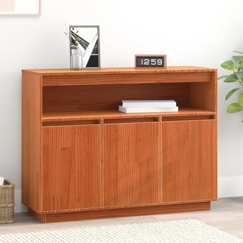Cómoda de madera maciza de pino con acabado rústico en cera 3