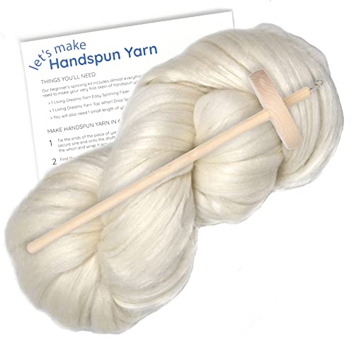 Image of Learn to Spin - Beginner's Spinning Kit with Drop Spindle and Merino /Silk Blend Pencil Roving. Choose Your Color and Make Yarn! Color: Lotus