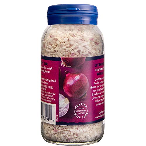 Litehouse Freeze Dried Red Onion - Substitute for Fresh Red Onion, Jar Equal to 2 Red Onion Fresh, Organic, Red Onion Seasoning, Non-GMO, Gluten-Free - 0.60 Ounce 4-Pack