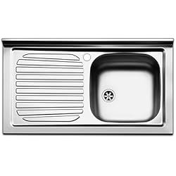 Fregadero 95X50 Fregadero de cocina con soporte Apell Pisa de acero inoxidable, 90 x 50 cm, bañera individual a la derecha