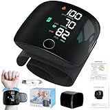 Tomedeks Sfigmomanometro da polso con un solo pulsante, facile da usare, adatto per gli anziani, dotato di audio in inglese e funzionalità di memoria, design leggero e portatile.