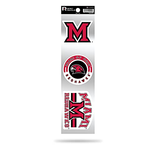 Rico Industries NCAA Miami of Ohio Redhawks 3-Piece Retro Spirit Decals Retro Decal Set