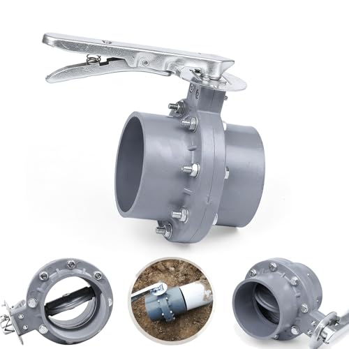 Válvula De Mariposa, DN 110 Mm De Pvc Tipo Wafer Con Manija De Metal Galvanizado Ideal Para Sistemas De Riego Horticultura Invernaderos Piscinas Y Tratamiento De Aguas Residuales