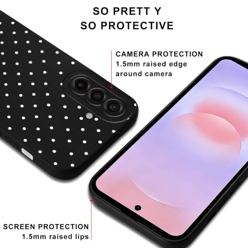 Coque Samsung Galaxy A37 antichoc souple à pois blancs Aesthetics