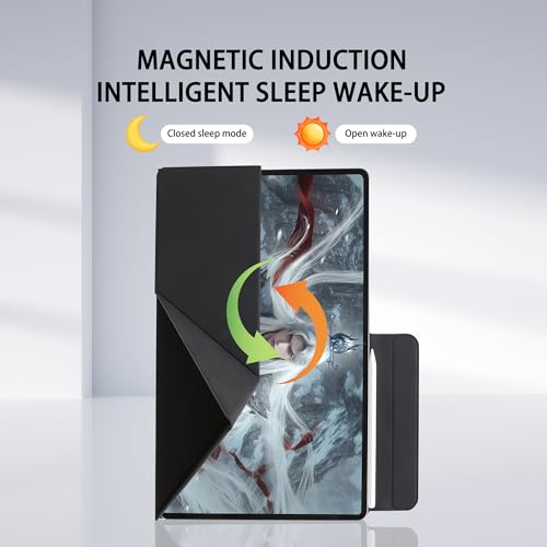 Image of Magnetic Case for Samsung Galaxy Tab S11 (11 inch) 2025 - Model SM-X730 /SM-X736 Tablet with S-Pen Holder, Auto Wake /Sleep Smart Tablet Cover, Black
