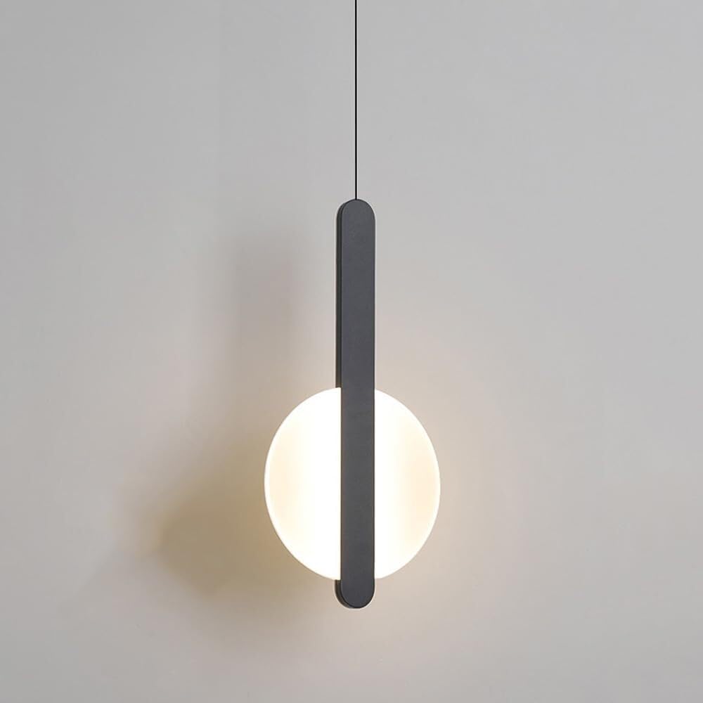 Luminaire suspendu circulaire à led noir variable pour éclairage de plafond moderne