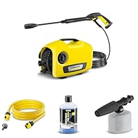 ケルヒャー(Karcher) 【これだけで始められる洗車セット】高圧洗浄機 K2サイレントBC 静音機能 + 3 m 水道ホースセット + 3 in 1 ウルトラフォームクリーナー + フォームノズル【4点セット】