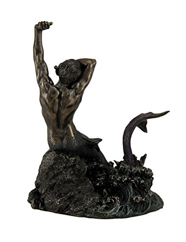 Estatua de Hombre Marino en Resina con Acabado Bronce Antiguo miniatura 4