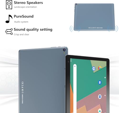 Image of Tablet Android, 10 inch Tablets Computer 6GB RAM+64GB ROM Support 1TB Expand, 2MP and 8MP Dual Cameras, 1280x800 IPS Screen, WiFi, Bluetooth, 6000mAh, Google GMS Certified Tableta, Blue