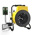 DECOKTOOL Greenhouse Heater with Digital Thermostat & Hygrometer, Portable Outdoor Heater for Green House, Overheating Protection, Fast Heating, Space Heater For Greenhouse, Yellow