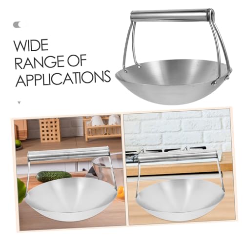 Wok de acero inoxidable con mango 12.5 pulgadas miniatura 7