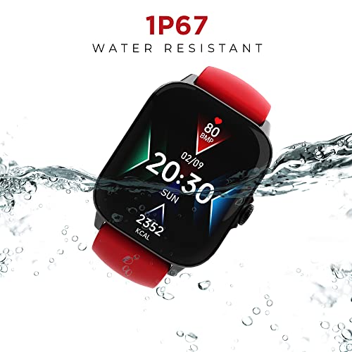 GIZMORE GizFit Flash BT Calling Smartwatch | 1.85 Inch Big Display| 500  NITS | SpO2 Smartwatch Voice Assistance, Bluetooth Smartwatch (Red Strap,  Regular) : Amazon.in: Electronics