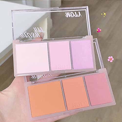 Purple Blush Matte Face Powder Blush Palette for Cool Skin Colors, Soft Mist Nude Makeup Rouge Blush Waterproof Long Lasting Contour Highlight Blush Powder Highly Pigmented - Image 8