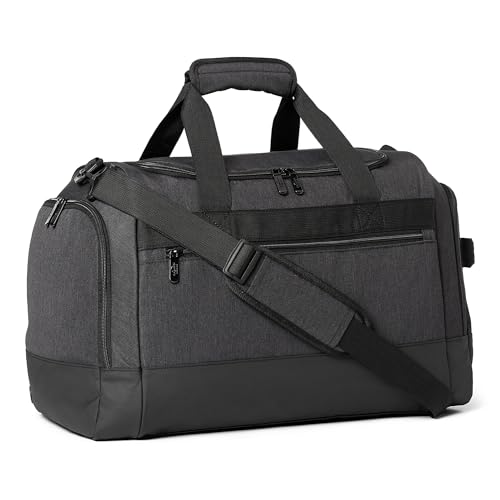 Amazon-Essentials-Lightweighted-Carry-on-Duffel-with-Wet-pocket-Shoe-Compartment-20-inches-Black Amazon Essentials Lightweighted Carry-on Duffel with Wet pocket & Shoe Compartment 20 inches Black - Image 1