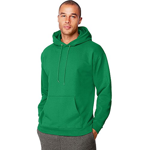 Image of Hanes Men's Ultimate Sweatshirt, Heavyweight Fleece Hoodie, Cotton Sweatshirt for Men, Kelly Green, Small