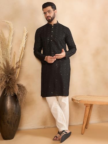 Image of Amazon Brand - Tavasya Men Linen Traditonal Regular Kurta